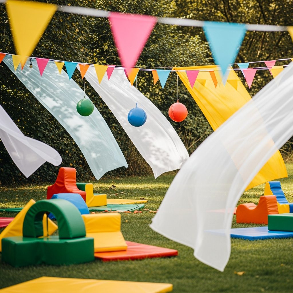 Hüpfburg mieten Wien – Pflege, Reinigung und Werterhalt – symbolische Party-Szene in Wien ohne konkrete Hüpfburg