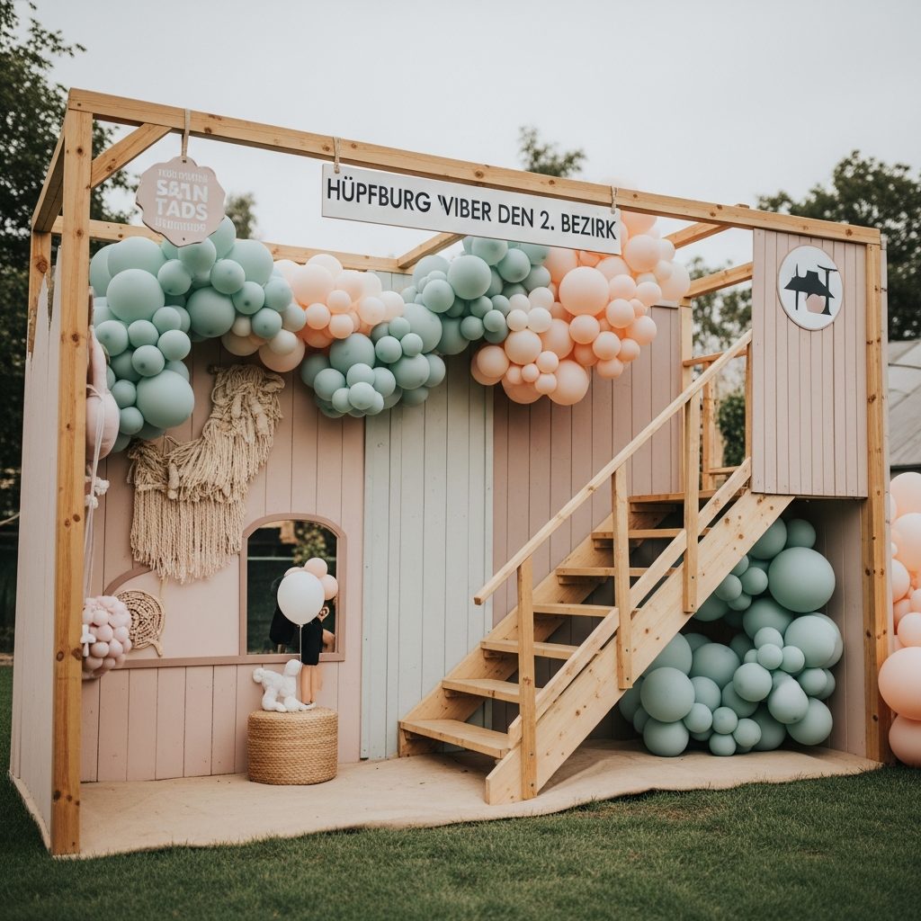 Hüpfburg mieten in Wien-Leopoldstadt – Prater-Vibes für den 2. Bezirk – Detailaufnahme von Dekoration und Softplay-Elementen in Wien