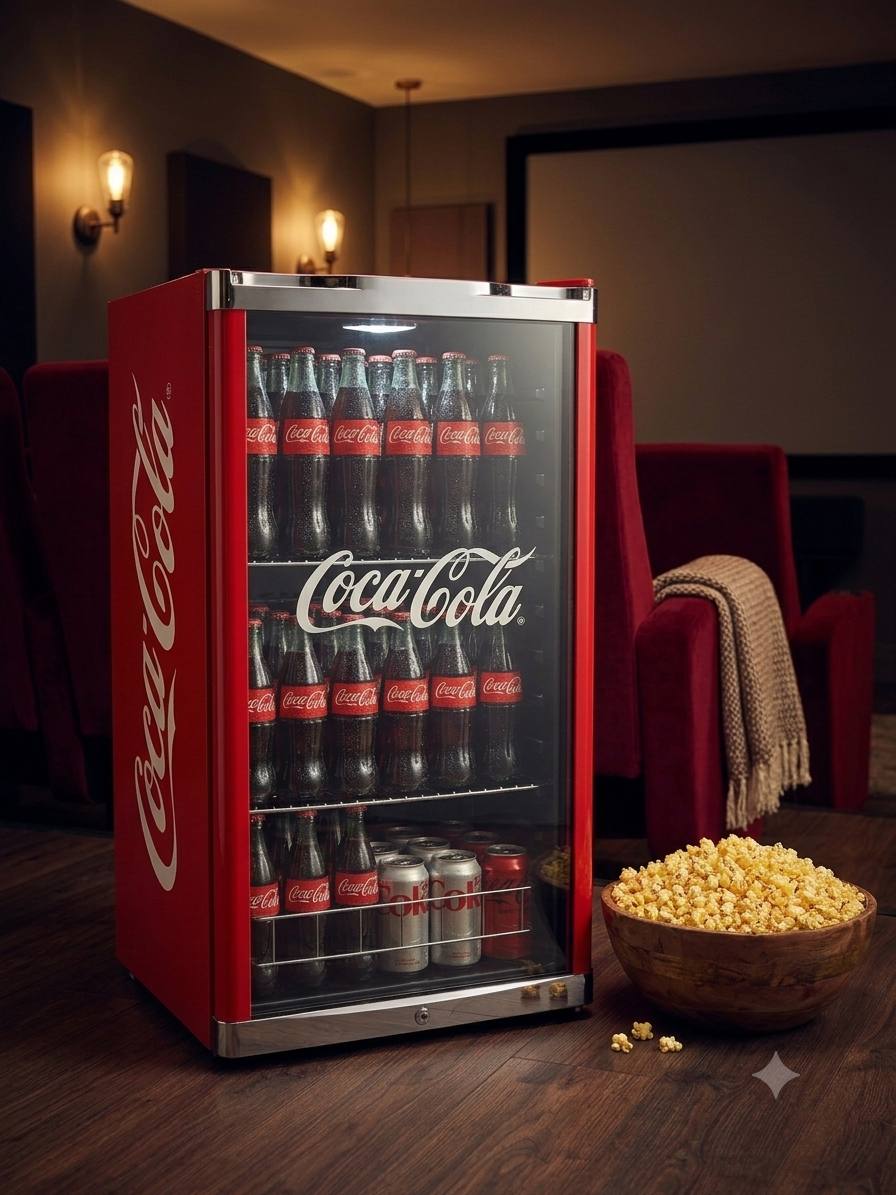 Partyzubehör Coca-Cola Kühlvitrine mit Glasfront mieten Wien