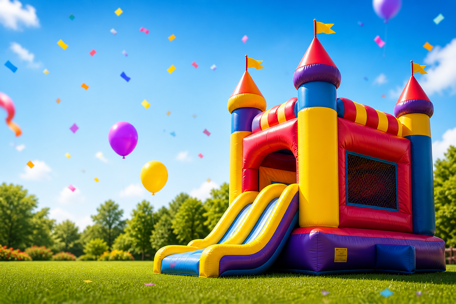 Hüpfburg mieten Wien – bunte Hüpfburg, Partybienchen